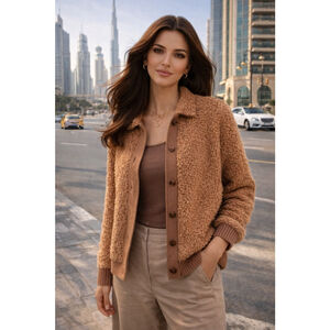 Alex Mill Boucle Merino Wool Cardigan Jacket Quiet Luxury Unique Soft Knitwear